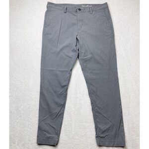 Tommy Bahama Slacks Pants Mens 35x30 Gray‎ Blue Micro Plaid Flat Front Golf